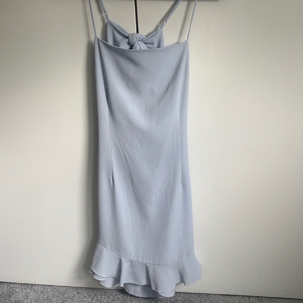 Lucy in the Sky Light Blue Dress with Ruffle Detail